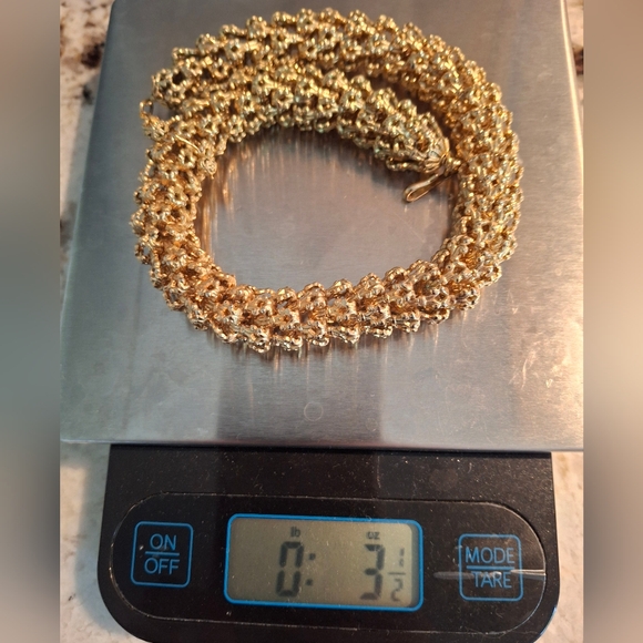 Gold Choker Necklace Statement Piece - Picture 10 of 10